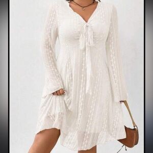 Flirla Vintage Plus Size Women's Front Knot Lace Dress Size 3XL